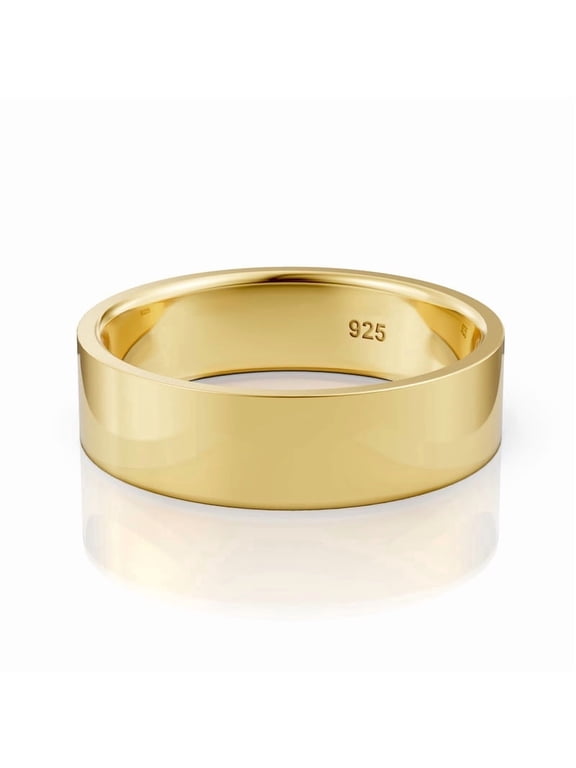 Daily Stackable Ring With Thick 18K Gold Plating on Silver | Yellow Gold