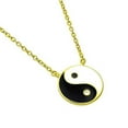 thumbnail image 1 of My Daily Styles - Yin Yang Necklace - Tai Chi Symbol Necklace - Unisex Enamel Pendant Necklace - Symbolization of Harmony - 925 Sterling Silver Chain with Pendant – 18″ (Black & White) (Yellow), 1 of 7