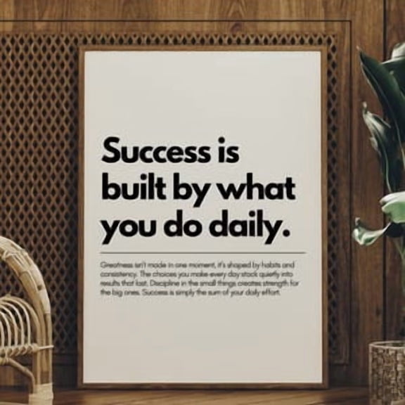 Daily Success Motivational Poster, Poster Home Decor, Poster Only
