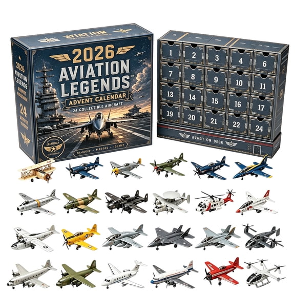 Hanging Advent Advent Calendar 2026 24 Days Christmas Countdown Featuring Realistic Stylized Mini Airplane Collectibles Aircraft Rocket For Boys Girls Christmas