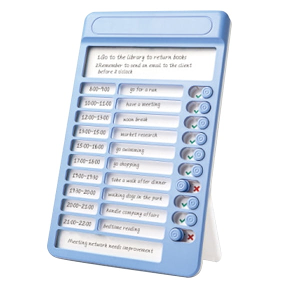 Daily Task Planner Board with Dry Erase Surface Reusable Schedule Organizer for Time Management and Habit Tracking for Home Office School Use