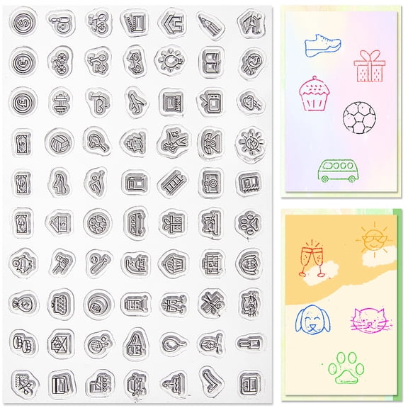 Daily Themed Rubber Stamp Mini Symbol Label Clear Cute Food Coffee Vintage Transparent Silicone Seal Stamp Retro