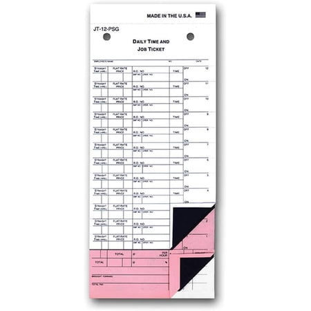 Daily Time and Job Ticket - 12 Labels per Sheet (3-Part) (Form JT-12-PSG) (500 per Box)