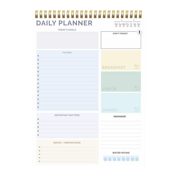 Daily To-Do Notepad - Organizer for Tasks, Appointments, and Goals, Undated Planner with 52 Sheets for Productivity and Daily Management