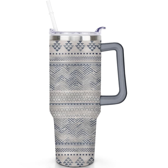 Daily Use 40oz Boho Tumblers with Lids Straws Vacuum Insulated Bohemia Tumbler with Handle Flip Straw Lid Leak Proof Stainless Steel Travel Mug