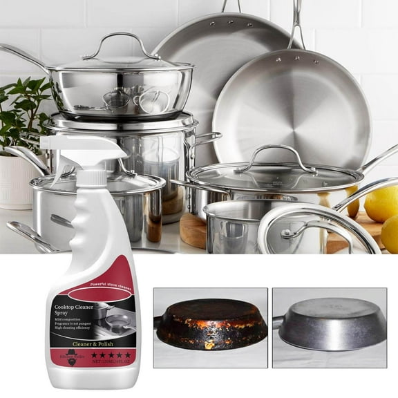 Daily Use Cooktop Cleaner for Glass Ceramic and Induction Stoves, Streak-Free Non-Abrasive Formula, 120ml Bottle for Easy Cleaning