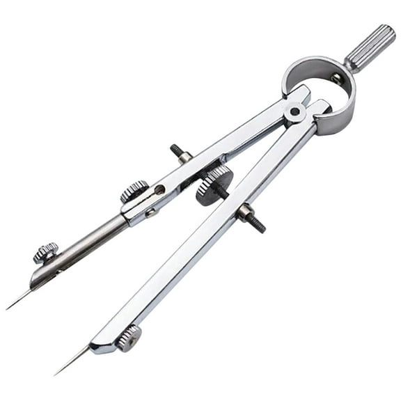 MLINS Metal Compass for Daily Use with Silver Finish and Adjustable Legs 6.5in