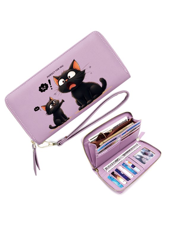 Daily Use Women Long Wallet Flower Pattern Clutch Wallet Waterproof PU Leather Perfect Gift