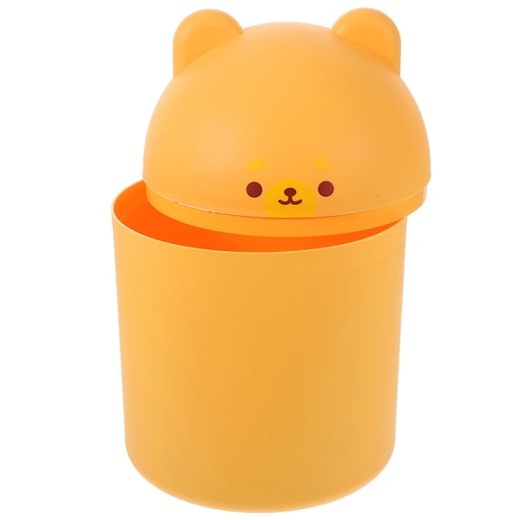 Daily Use Yellow Trash Bucket with Adorable Style and Practical Wear Resistant Build