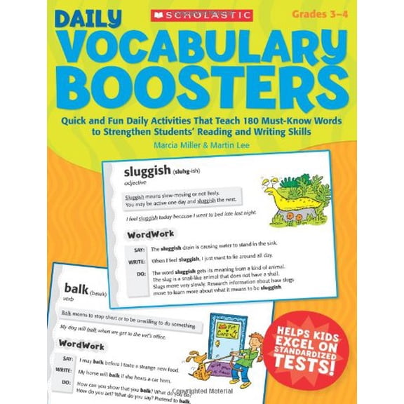 Pre-Owned Daily Vocabulary Boosters: Quick and Fun Daily Activities That Teach 180 Must-Know Words to Strengthen Students Reading and Writing Skills (Teaching ... (Paperback) 0439554357 9780439554350