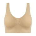 thumbnail image 1 of Daily Wear Bras for Women New Ladies Seamless Comfortable One-Piece No Underwire Vests Breathable Gathering Bra Woman Underwear New High Support Sports Bras for Women Style B-53 Beige, 1 of 8