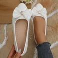 thumbnail image 1 of Daily Wear Comfortable Indoor Outdoor Casual Shoes for Women Shallow Cut Bowknot Rhinestone Plus Size Spring Summer White 9.5, 1 of 9