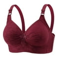 thumbnail image 1 of Daily Wear Cotton Bras for Women New Woman's Lace Flower Gathered Together Large Size Daily Bra Underwear No Underwire New Yoga Bras for Women Style B-13 Wine, 1 of 4