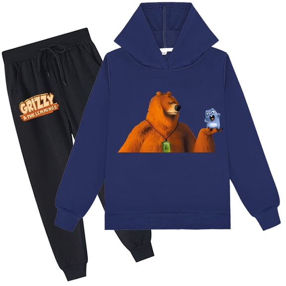 Daily Wear Set Grizzly And The Lemmings Loose Fit Hoodie & Pants fits School Students for Holidays Sports
