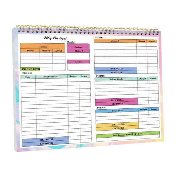 Daily and Weekly Financial Accounting Book Household Income and Expenditure Cash Budget Plan Planning Coil Notebook,Budget Planner - Monthly Financial Planner Organizer ,Yellow,9.72x7.2"