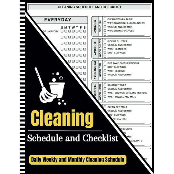 Daily Weekly Monthly Cleaning Planner Notebook – Track Tasks, Visual Progress Charts, Family Task Sharing & Customizable Chore Lists for Homeowners, Busy Professionals & Facility Managers
