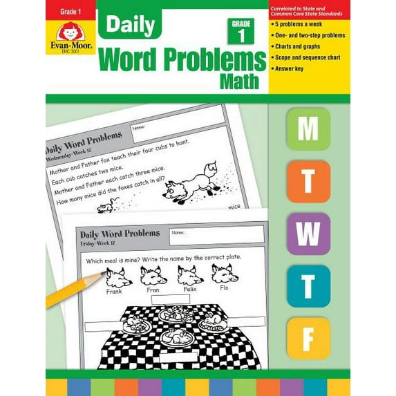 Daily Word Problems, Grade 1 Math