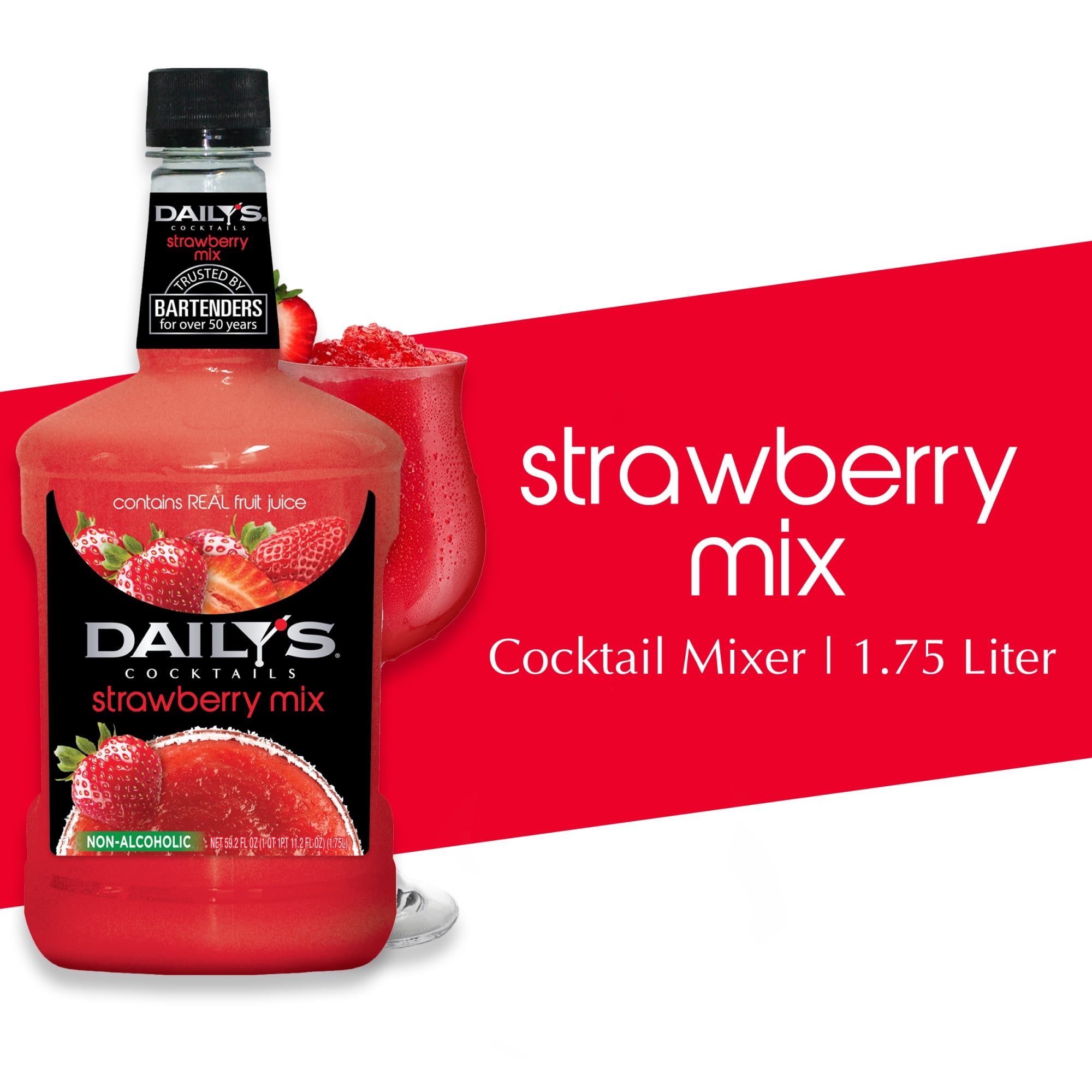 Daily's Non-Alcoholic Strawberry Cocktail Mixer, 1.75 L Bottle - Walmart.com