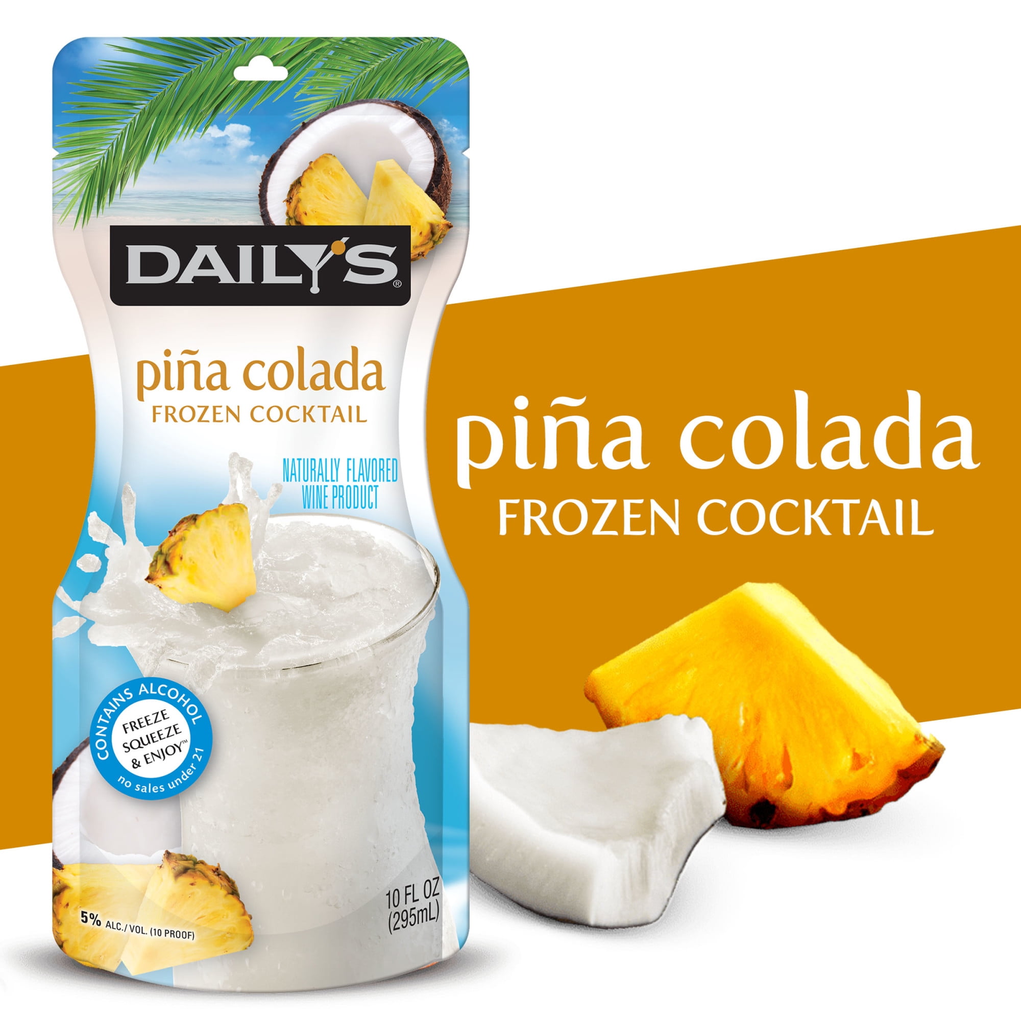 Daily s Pina Colada Ready to Drink Frozen Cocktail 10 FL OZ Pouch Walmart