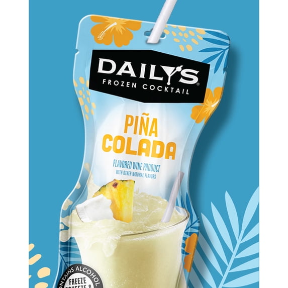Daily's Pina Colada Pineapple & Coconut Wine Based Cocktail, 10 oz Pouch, 5.0% ABV