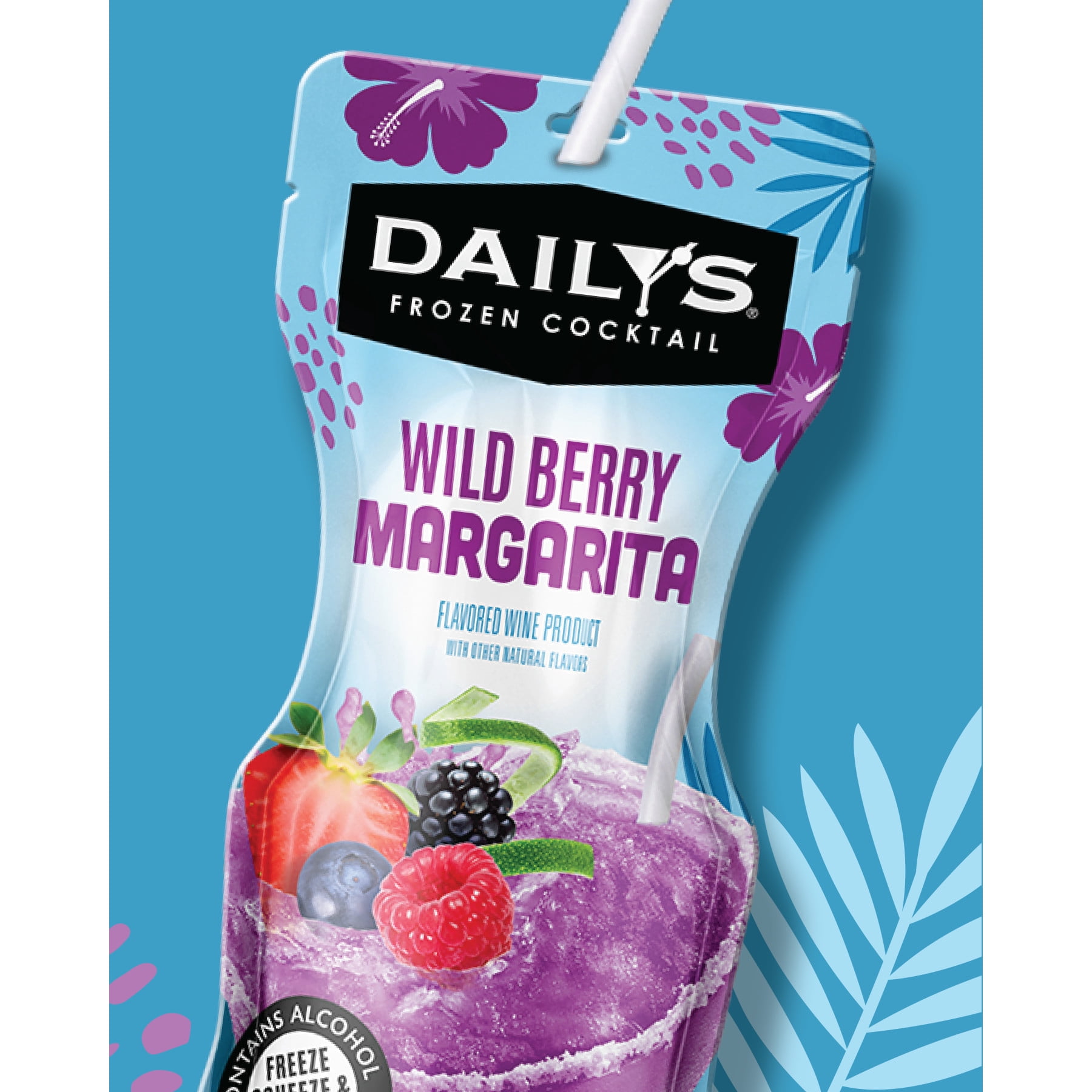Daily's Wild Berry Margarita Wine Based Cocktail, 10 oz Pouch, 5.0