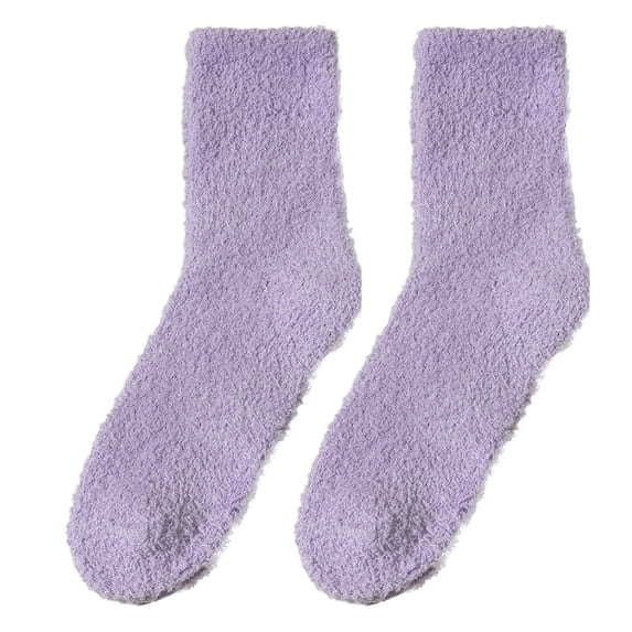 DailyChi Summer Sales Under $ 4 2-Pack Crew Socks, Soft Breathable Stretchy Durable For Women Casual Calf Use And Versatile Dressing, Purple