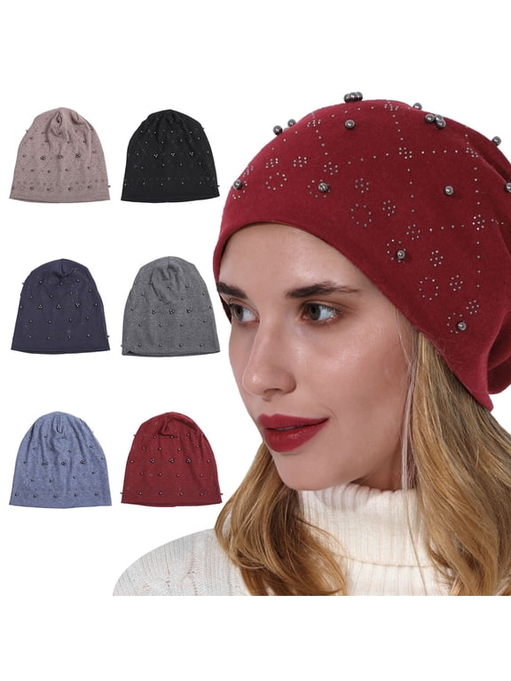 Under $4 Beanie for Women Fleece Lined Thermal Knitted Hat Fashion Winter Accessory Knit Cozy Everyday Essential Simple Classic Design Easy To Match Outfits, One Size