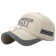 thumbnail image 1 of DailyChi Under $ 4 Men Women Baseball Cap Hollow Breathable Mesh Cap Reflective Strip Windproof Chin Strap Classic Stretchable Trucker Hat Golf Dad Hat Sun Block Outdoor Sun Hat Khaki,One Size, 1 of 1