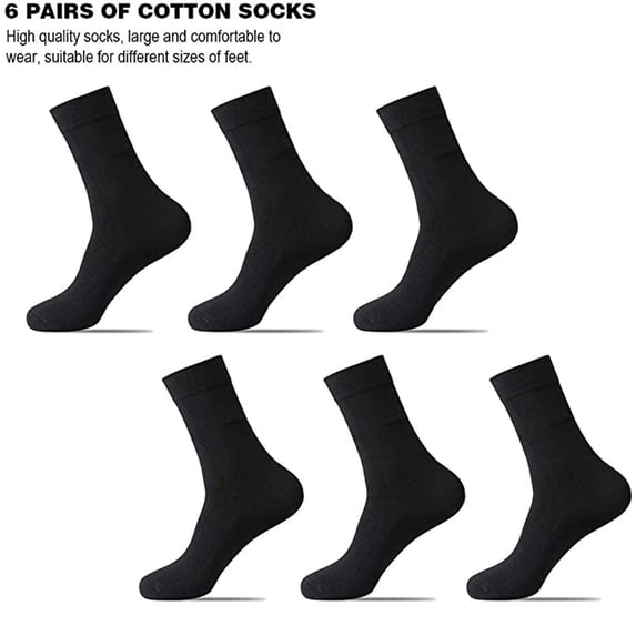 DailyChi Summer Sales Under $ 5 6-Pack Crew Socks For Men, Moisture-Wicking Breathable Soft Stretchy Durable For Business And Leisure Calf Wear, Black