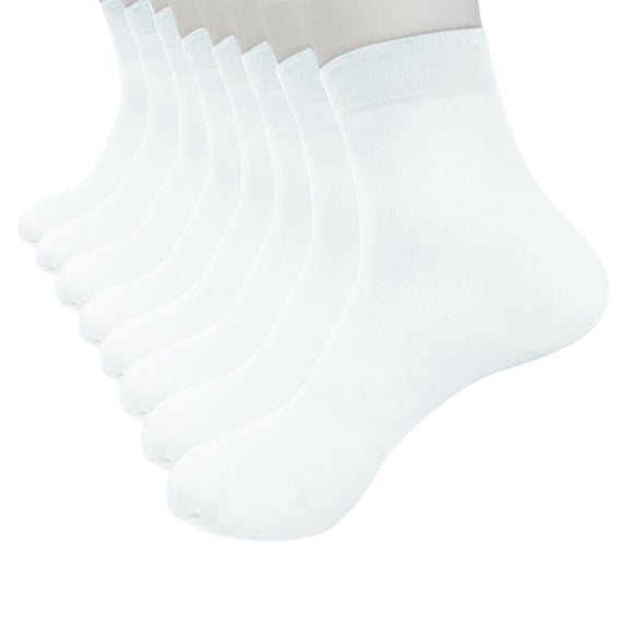 DailyChi 8-Pack Ankle Socks, Silky Ultra-Thin Breathable Design With Stretchy Softness Low-Cut Short Socks For Everyday Wear, White