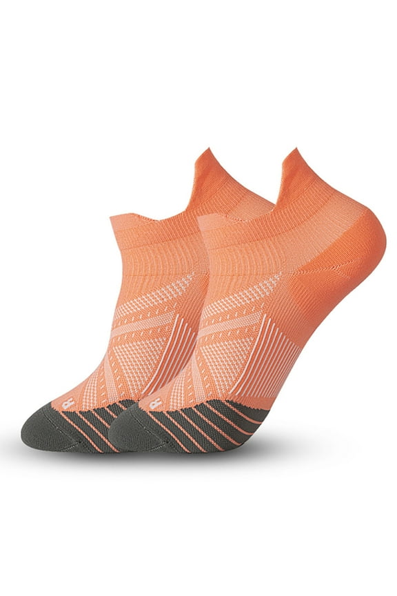 Custom Ankle Socks With Colorful Bottom, Soft Breathable Stretchy For Fashion Low-Cut Style And Personalized Look, Orange