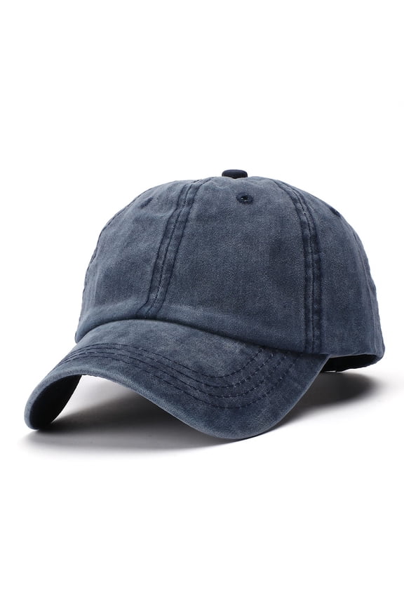 Men Women Solid Color Curved Brim Baseball Cap Adjustable One Size Fits Most UV Protection Snapback Trucker Hat for Casual Daily Street Wear, Sun Hat, Navy