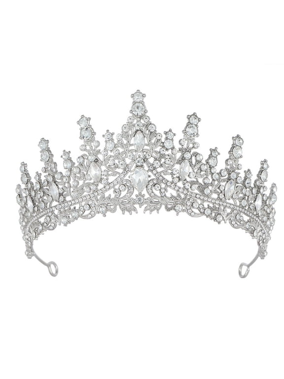Sparkly Rhinestone Elegant Crown Headband for Women - Glitter Birthday Party Costume Decor Hair Accessories, Festive & Stylish, Pink, Under $5