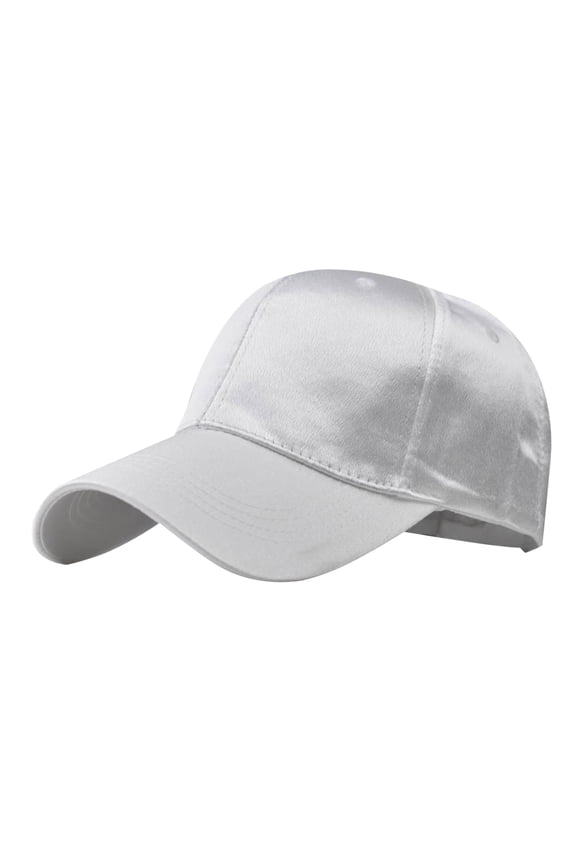 Trucker Snapback Baseball Cap Male Female Neutral Solid Color Curved Brim Adjustable One Size Fits Most UV Protection for Outdoor Athletic Activities, Sun Hat, White