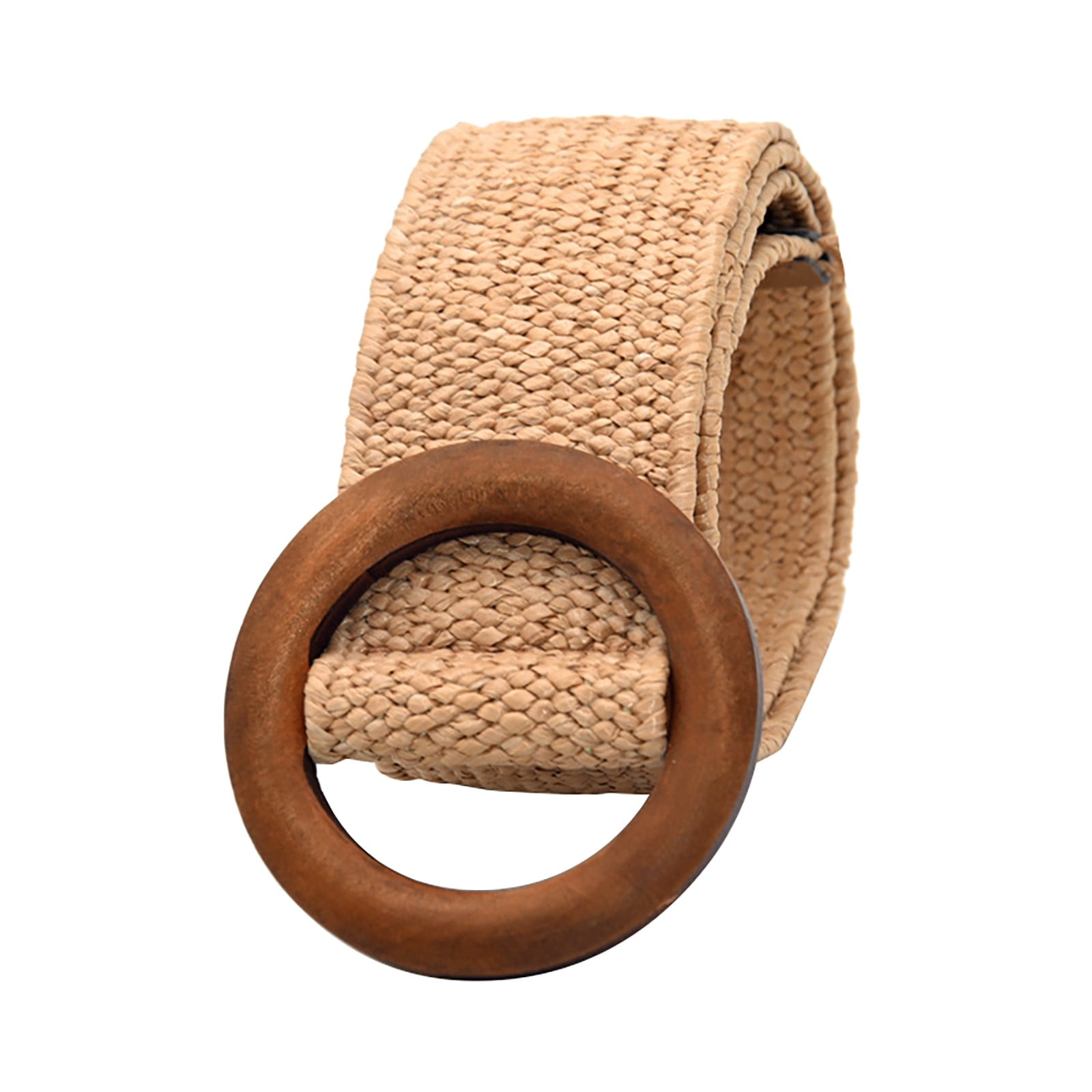 DailyChi Women's Elastic Raffia Woven Belt, Boho Rattan Buckle Stretch ...