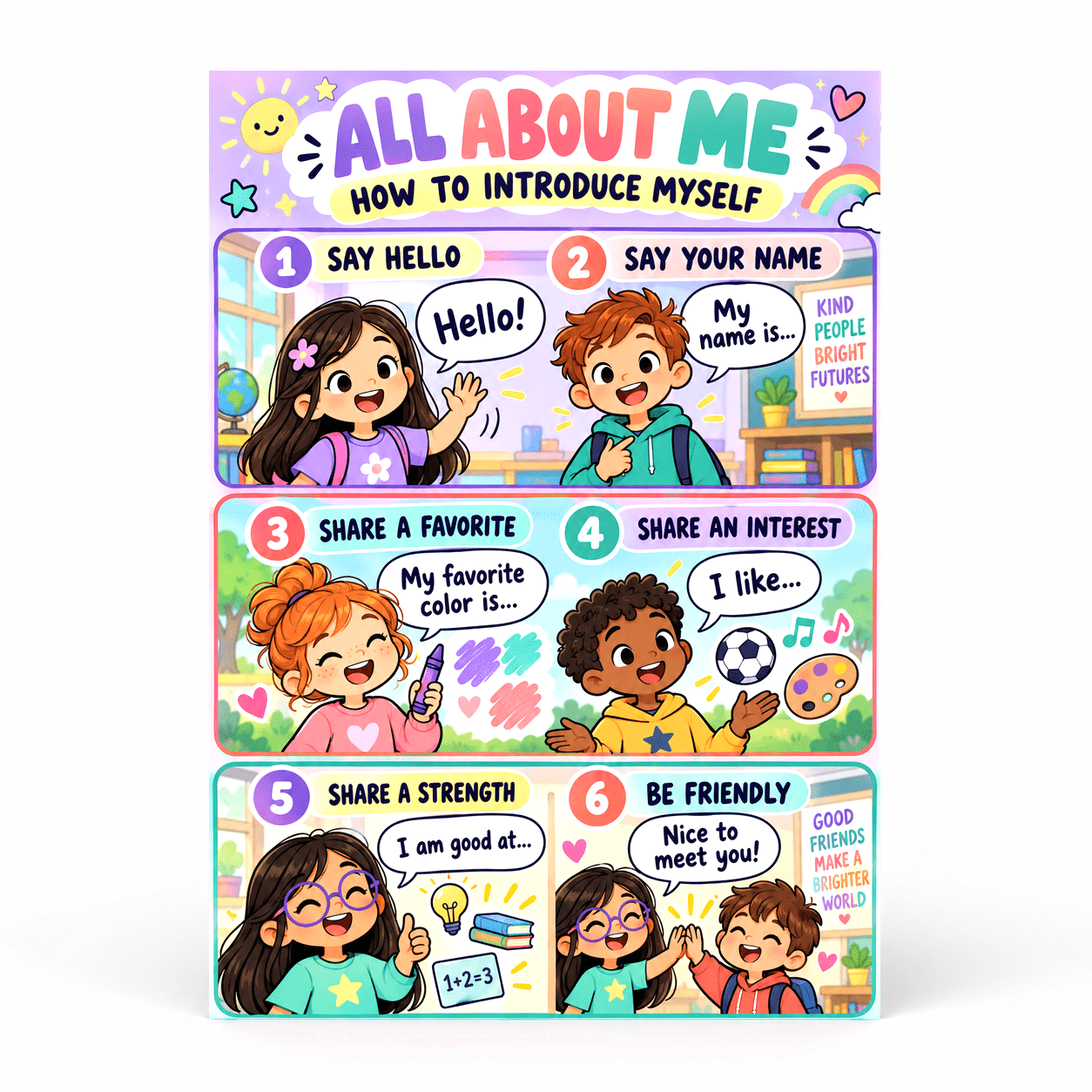 DailyMood All About Me Poster Elementary, Introduce Myself Social ...