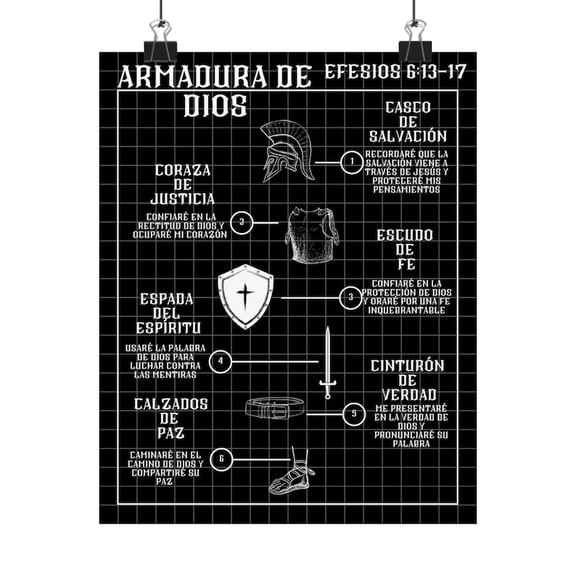 DailyMood Armadura de Dios Spanish Scripture Ephesians Matte Paper Poster Unframed
