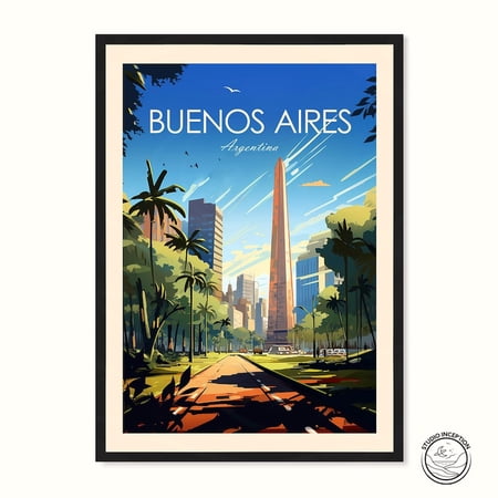DailyMood Buenos Aires Argentina Cityscape Vintage Travel Poster Wall Art Print Vibrant Latin Style price history and forecast - DailyMood