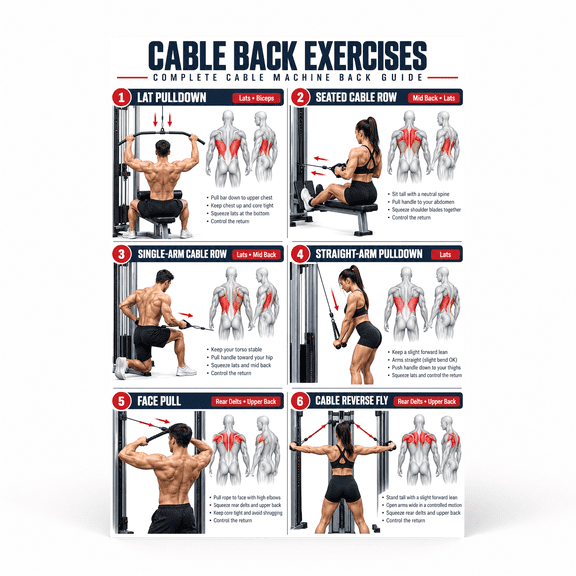 DailyMood Cable Machine Poster, Complete Shoulder Strength Training ...