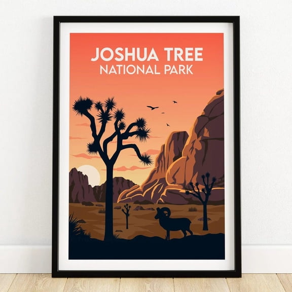 DailyMood California Desert Joshua Tree National Park Poster Print Unframed Wall Decor