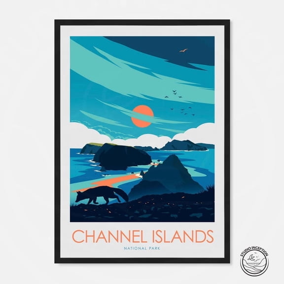 DailyMood Channel Islands Retro National Park Poster Wall Art Print California Nature Home Decor Unframed