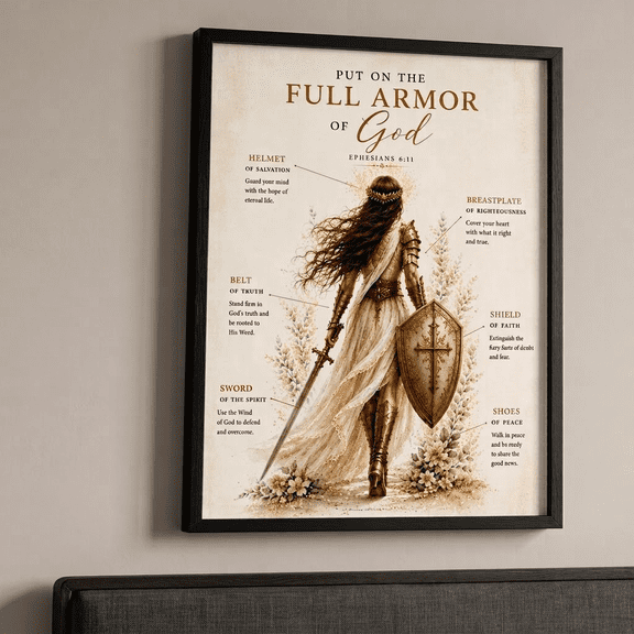 DailyMood Chestnut Warrior Armor of God Unframed Poster Print Christian Wall Art