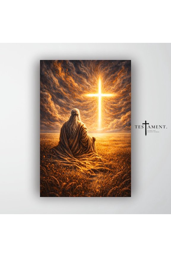 Christian Cross in the Sky Scripture Bible Cross Reference Poster Frameless