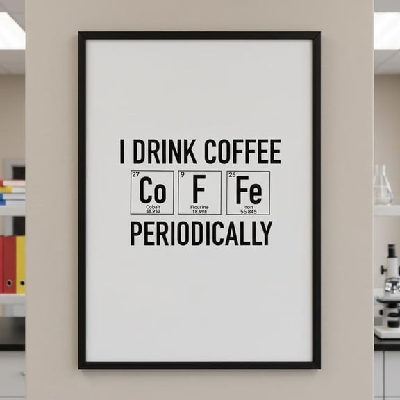 DailyMood Coffee Lovers Periodic Table Chart Science Teacher Kitchen Wall Art Unframed Poster
