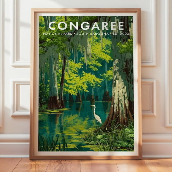 DailyMood Congaree National Park Retro Travel Landscape Art Print Unframed Poster Multicolor