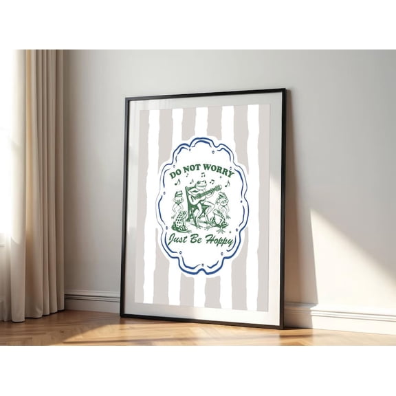 DailyMood Dancing Frogs Quirky Humorous Illustration Wall Art Poster Print Green Unframed No Frame