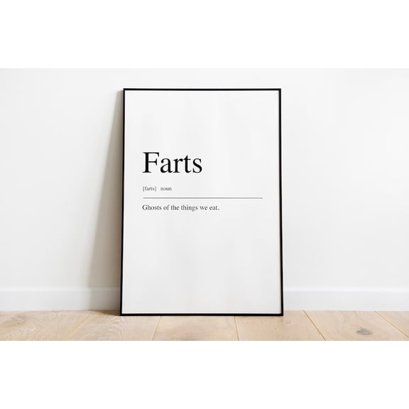 DailyMood Funny Fart Definition Quote Bathroom Wall Art Frameless Unframed Poster Print