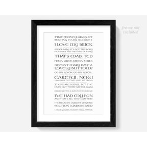 DailyMood Funny Father Ted TV Show Quotes Comedy Wall Art Canvas Poster Frameless