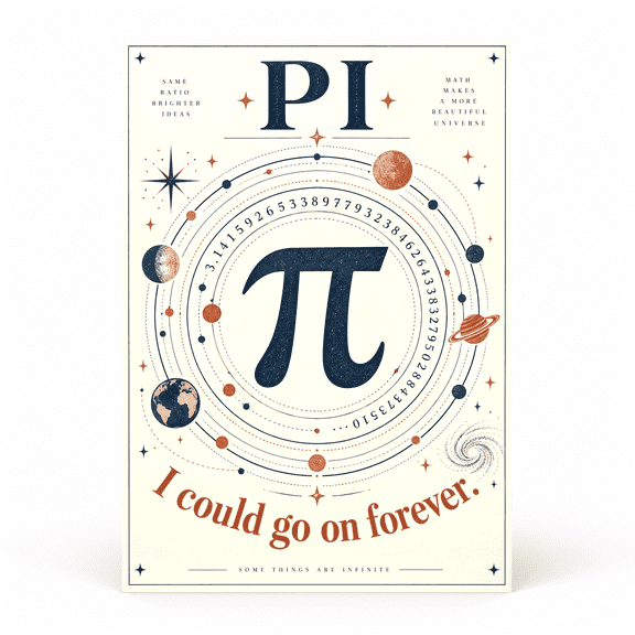 DailyMood Funny Math Pi Symbol Astronomy Matte Unframed Wall Art Poster