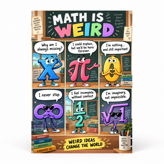 DailyMood Funny Math Puns Cute Educational Quote Matte Unframed Wall Art Poster